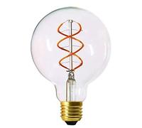 Girard Sudron 716691-LED 95mm Globe G95 LED Twisted Filament Lightbulb Lamp, E27 (ES Edison Screw Cap), Clear, Very Warm White, 240 Lumens, Dimmable, 4 W
