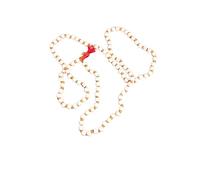 Girdhari - Essence of Divine Tulsi Jap Mala, 108 White Prayer Beads with Red Tassel