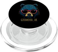 Girdwood Alaska USA Bear Wearing Sunglasses Design PopSockets PopGrip for MagSafe