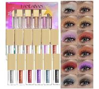 Gireatick 12Pcs Glitter Liquid Eyeshadow Set, 12 Colors Metallic Shimmer EyeShadow Makeup Kit, to Create Long-lasting Metallic Glitter Shimmer Naked Smokey Eye Looks