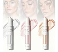 Gireatick 3 Pack Dual-End Cream & Liquid Highlighter Sticks, Silky Shimmer Glow Illuminator, Waterproof Long-Lasting Face Body Contour Brightening Makeup