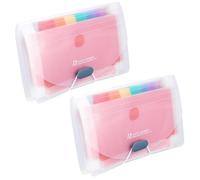 Girejujon 2-Pack A6 Flashcard Holders with 13 Transparent Pockets for Efficient Study and Document Organization