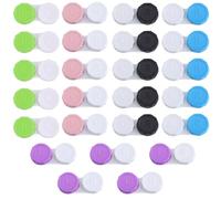 Girejujon 25-Pack Colored Contact Lens Storage Box with Left/Right Markings, Compact and Portable for Travel