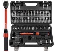 GIREORAN 50PCS Bike Torque Wrench Set, 1/4 Inch Drive Dual-Direction Click Type 8.9~221.3 in-lb (1~25 Nm), Inch Pound Torque Wrench with Bit Sockets,Road and Mountain Bikes Maintenance Kit