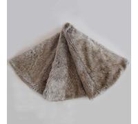 Gireshome Deluxe Grey Brown Multi Colors,Grey Stripe and Beige Grey Mixted Color Faux Fur Christmas Tree Skirt -42inch