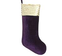 Gireshome Purple Velvet With Sequin BlingBling Cuff Christmas Stocking Xmas Tree Decor Festival Party 10x18"