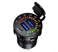 Girftong Dual for CHARGER Socket With LED Voltmeter Switch, 45W PD And Fast Charging Port, Real-Time Voltage Display For Car Motorcycle Boat SUV(USB Wire)
