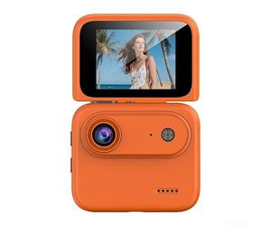 Girftong Y360 Action Camera 4K HD Video and Photo Capture Device with Flip-Out LCD, Chest Mount Inclusion, and Mounting Threads (Orange 32G)