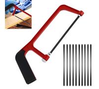 Girihe 1 PCS Professional Small Hacksaw, Adjustable Junior Hacksaws with 10 Exchangeable Hacksaw Blades, Hand Saw for Cutting Plastic PVC Pipe Wood