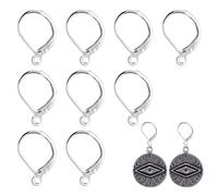 Girihe 10 PCS Silver Earring Hooks, 925 Silver Earrings DIY Earring Making Supplies, Silverr Earringg Hooks 925 for Women DIY Jewelry Making Crafts Crochet Stitch Maker Supply