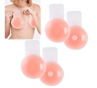 Girihe 2 Pairs Stick on Bra, Backless Bras for Women Nipple Covers Reusable Silicone Nipple Covers, Invisible Strapless Self Adhesive Bras Applice to Wearing Suspenders & Backless Dresses