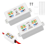 Girihe 2 PCS Cable Joiner, Cat 6 Ethernet Cable Joiner Ethernet Coupler Inline Punchdown Coupler, Junction Box for Ethernett Network Cables (White)