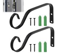 Girihe 2 Sets Garden Lantern Hooks, Brackets for Hanging Baskets 2 Hanging Basket Brackets, Fence Post Hangingg Basket Bracketss for Bird Feeders Planters Lanterns