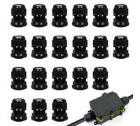 Girihe 20 PCS M20 Cable Gland, Nylon Sealing Screw Connector Waterproof Cable Gland Plastic for 6mm - 12mm Cables (Black)