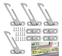 Girihe 4 Sets Window Restrictors with Screws, Stainless Steel Window Locks Child Safety Win dow Restrictors for UPVC, Windows Safety Restrictor for Home School and Kindergarten