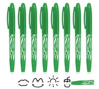 Girihe 8Pack Green Erasable Pen, Green Pens with 0.5mm Tip for School, Rub Out Function & Built-in Erasers, Erasable Highlighters with Smooth Writing Gel Ink, Ideal for Students, Office Work