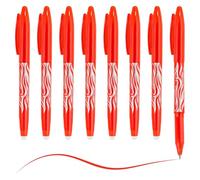 Girihe 8Pack Red Pens for School, Erasable Pen Set with Smooth Writing Gel Ink, Erasable Highlighters, 0.5mm Tip, Rub Out Function & Built-in Erasers, Ideal for Students, Office Work