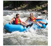 Giriship Inflatable River Tube,Octagon Heavy Duty PVC Water Float for Adults Professional 8-Sided Lake Raft with Mesh Bottom & Reinforced Handles Linkable Design for Lake, River, Whitewater 2Pack