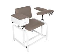 GIRISHIP Laboratory Blood Drawing Chair with Soft Cushion, Adjustable Armrests, Storage Drawer, Phlebotomy Chair, Brown