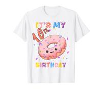 Girl 10 Years Old Its My 10th Birthday Donut Value Graphic T-Shirt, Men, White, XL