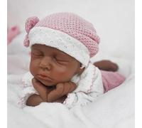 Girl 12 Inch, Full Silicone Baby Doll, Realistic Baby Dolls, Realistic Veins & Sleeping Pose, Not Vinyl, Reborn Baby Dolls Silicone Full Body