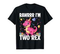 Girl 2nd Birthday Two Rex Second 2 Year Old Dinosaur Match T-Shirt