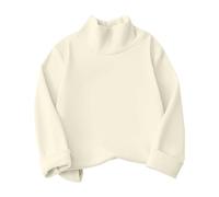 Girl 9 Years Girls' Bottoming Shirt Autumn and Winter New T Shirt Half Turtleneck Korean Style Solid Color German Velvet Medium and Large Children's Top 5t Girl Shirts (Beige, 12-18 Months)