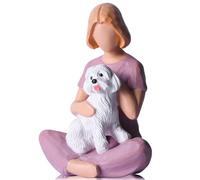 Girl and Dog Statue,Westie Gifts for Women,Girl Sitting with Dog Figurines,Pet Loss Sympathy Gift for Maltese Lovers,Pet Death,Passing Away,Bereavement,Comfort,Remembrance Angel Figurine (Purple)