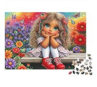 Girl And Flowers 1000 Pc Fantasy Premium Cardstock Puzzle Adults Decompression Logic Skill Teens 12-18 Party Game Teen Fans Best Puzzle Lovers Gift 52x38cm/1000pcs