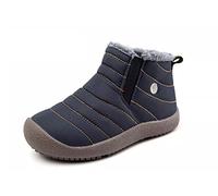 Girl Anti-Slip Snow Ankle Boots Outdoor Unisex Children's Shoes Winter Warm Thickening Fur Lining Waterproof Blue 1.5 UK