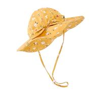 Girl Baby Sun Hat, Adjustable Baby Summer Hat, 7CM Infant Wide Brim Toddler Kids Baby Sunhat,Foldable Summer Visor Cap for Outdoor Beach Holiday Essentials Cute Yellow Sun Protection Bucket Hat