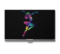 Girl Ballet Dancer Abstract Business Card Holder Metal Wallet Credit Card ID Case for Men Women