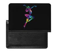 Girl Ballet Dancer Abstract Passport Holder Cover Wallet Card Case with Vaccine Card Slot Travel Accessories for Women Men