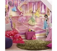 Girl Bedroom Princesses Wallpaper Mural Disney pink red DECOR Ariel Tiana Belle