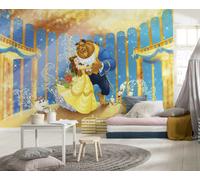 Wallpaper Disney Beauty and the Beast 368x254 cm 12x8 ft wall mural girl yellow
