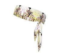 Girl Bicycle Butterfly Unisex Sports Head Tie - Double-Sided, Moisture-Wicking Workout Headband, Adjustable Knotted Band for Running, Yoga & Gym