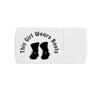 'Girl Biker Boots' Pill Box with Tablet Splitter (PI00033926)