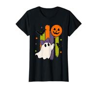 Girl Boo Halloween Spooky Season Ghost with Balloon Kids T-Shirt