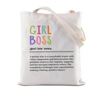 Girl Boss Definition Tote Bag Female Boss Reusable Grocery Shopping Bag Minimalist Boss Gift Boss Lady Shoulder Bag (Girl Boss Tote)