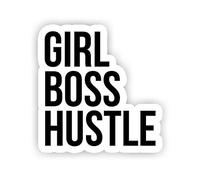 Girl Boss Hustle - Inspirational Quote Stickers - 2.5" Vinyl Decal - Laptop, Macbook, Decor, Window Vinyl Decal Sticker