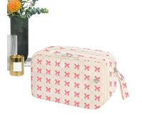 Girl Bow Pencil Case, Large Capacity & Compartments, Cute Pink Pencil Case, Bow Pen Pouch with Zipper, Multi-use Portable Storage Bag for Stationery Cosmetic, 21.5x13.5x8.9cm