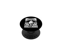 Girl Boxer Gift Hits Like a Girl Boxing Gift Female Boxer PopSockets Adhesive PopGrip