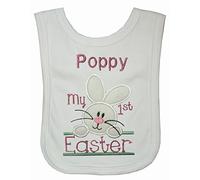 Girl Bunny Personalised Easter Bib. (White)