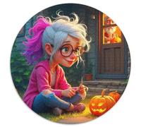 Girl Carving Pumpkin 1000 Teile Puzzle Für Erwachsene Bildungspiele Stresslindernde Unterhaltung Teamgeist Pflegen Für Die Ganze Familie, Geschenke Für Frauen & Männer 1000pcs (67.5x67.5cm)