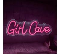 Girl Cave Neon Sign Pink LED Neon Lights Dimmable USB Powered for Wall Bedroom Home Girls Party Gamer Room Beauty Room Nail Studio 6.3”x15.75”
