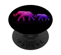 Girl Cell Phone Pop Up Holder,Cute Baby Pink Elephants Black PopSockets PopGrip: Swappable Grip for Phones & Tablets