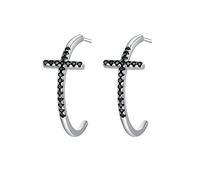 girl classic cross black cz women drop earrings for woman falling