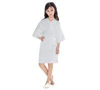 Girl Clothes Toddler Kimono Solid Silk Robes Kids Clothes Sleepwear Bathrobe Girls Baby Satin Girls Coat&jacket Girls Hooded Winter Coat (White, 18-24 Months)