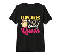 Girl Cupcake Eating Queen Dessert Pastry Baking Lover Premium T-Shirt