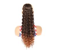 girl Curly Ponytail Wig Drawstring Women Long Afro curly Drawstring Ponytail Extension Natural Tails Hairpieces for High Temperature Wire(A,22inch)